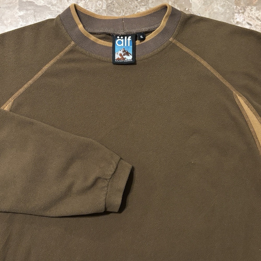Vintage Kuhl Alf Shirt Mens XL Brown Microchamois Fleece Mid Layer Crew Hiking